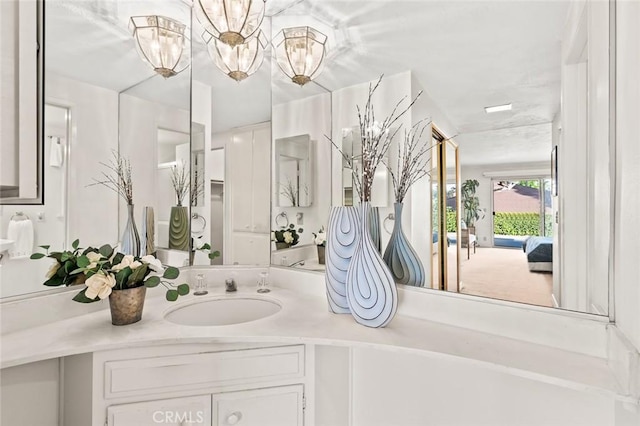 22443 Robin Oaks, Diamond Bar, CA 91765 - bathroom with vanity and a chandelier