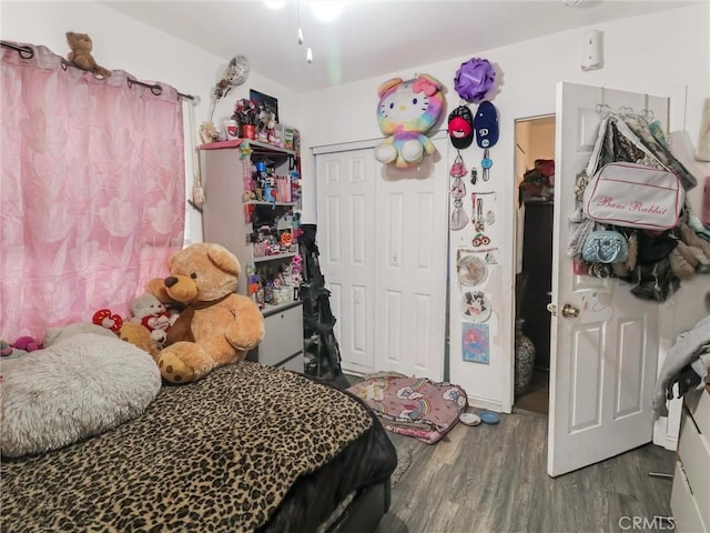 119 W 61st St, Los Angeles, CA 90003 - bedroom with wood finished floors and a closet