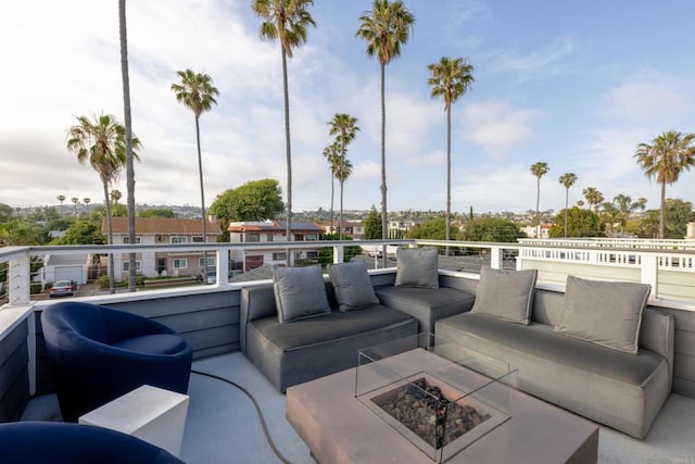 867 Wilbur Ave, San Diego, CA 92109 - view of patio / terrace featuring an outdoor fire pit and a balcony