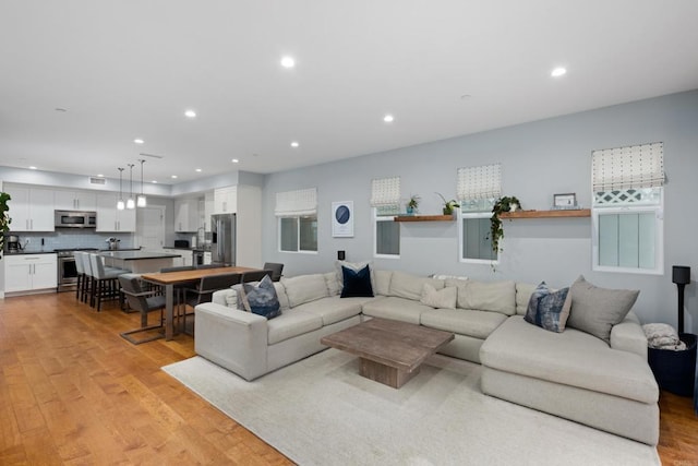 867 Wilbur Ave, San Diego, CA 92109 - living area with light wood finished floors and recessed lighting