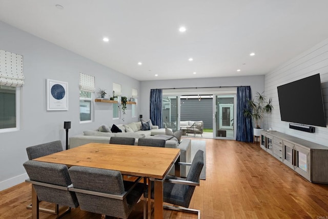 867 Wilbur Ave, San Diego, CA 92109 - dining area with light wood finished floors, recessed lighting, and baseboards