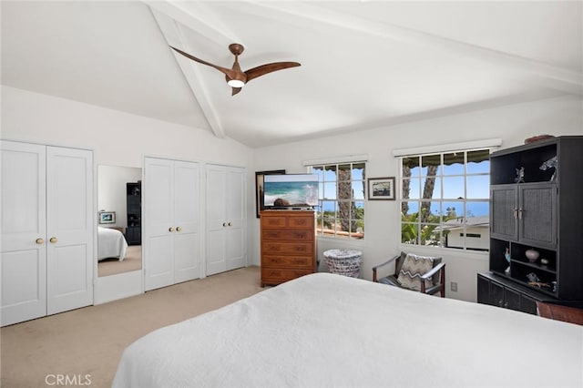 790 Wendt Ter, Laguna Beach, CA 92651 - carpeted bedroom with two closets and a ceiling fan