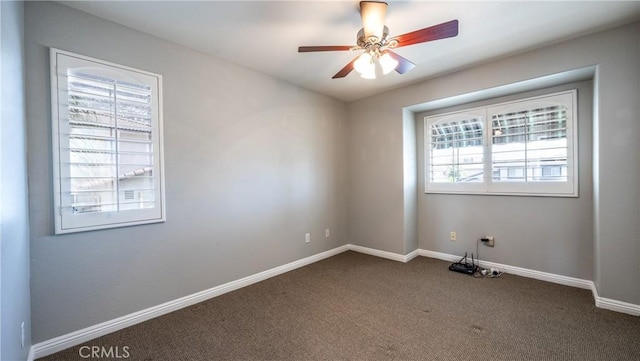 22820 Lark St, Grand Terrace, CA 92313 - unfurnished room featuring healthy amount of natural light, carpet, baseboards, and ceiling fan