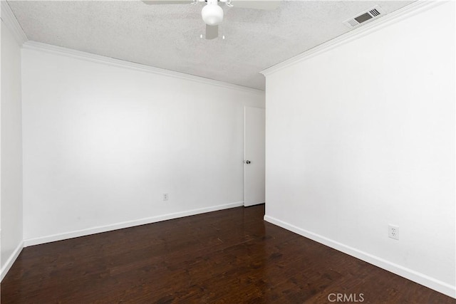 10709 Calabash Ave, Fontana, CA 92337 - empty room with crown molding, a textured ceiling, a ceiling fan, wood finished floors, and baseboards