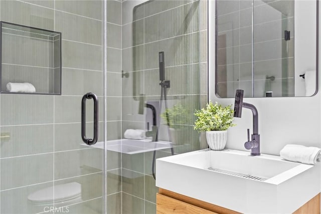 34021 La Serena Dr, Dana Point, CA 92629 - full bath featuring vanity, a shower stall, and toilet