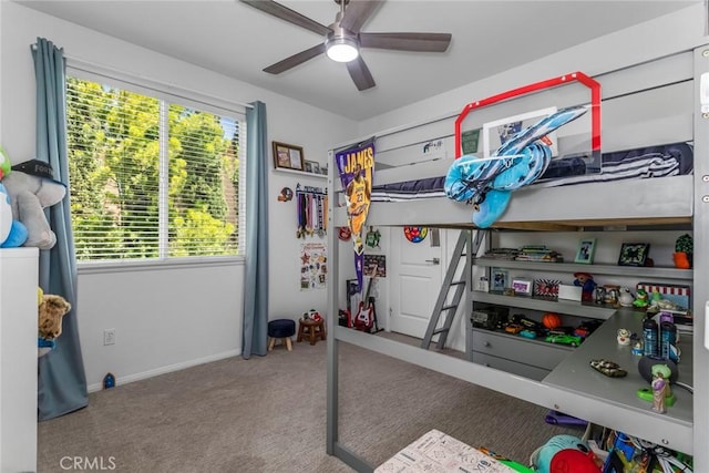 25815 Forsythe Way, Stevenson Ranch, CA 91381 - carpeted bedroom with baseboards and a ceiling fan