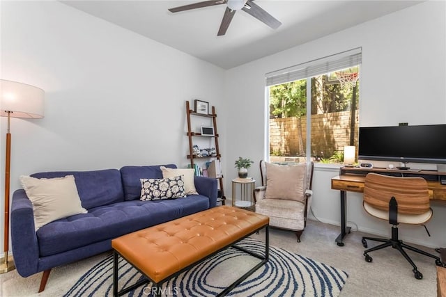 25815 Forsythe Way, Stevenson Ranch, CA 91381 - office area with a ceiling fan and carpet floors