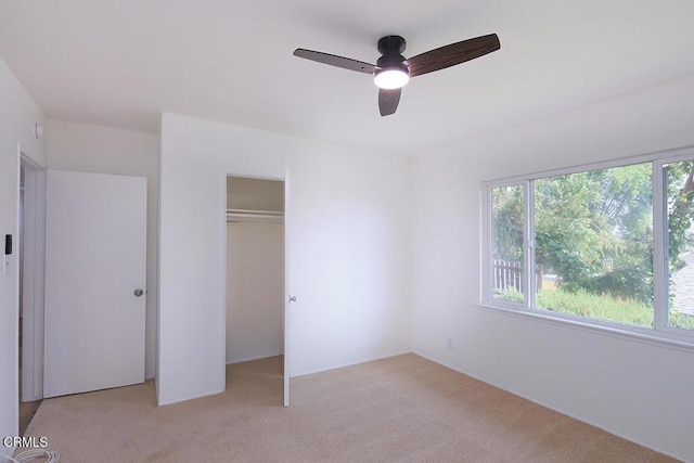 5020 Carolyn Way, Glendale, CA 91214 - unfurnished bedroom featuring light carpet, a closet, and ceiling fan