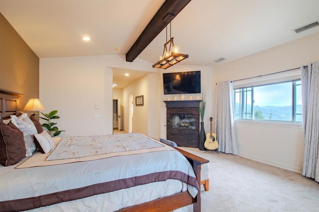 11606 Mesa Verde Dr, Valley Center, CA 92082 - carpeted bedroom with a glass covered fireplace, recessed lighting, and baseboards