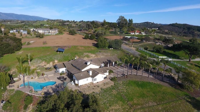 11606 Mesa Verde Dr, Valley Center, CA 92082 - aerial view of property's location featuring a pool area, a mountainous background, and rural landscape