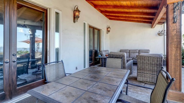 11606 Mesa Verde Dr, Valley Center, CA 92082 - view of patio / terrace featuring french doors and outdoor dining space