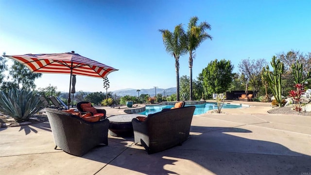 11606 Mesa Verde Dr, Valley Center, CA 92082 - outdoor pool with a patio area and a mountain view
