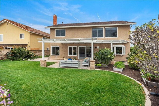 29162 Bobolink Dr, Laguna Niguel, CA 92677 - rear view of property with outdoor lounge area, a pergola, stucco siding, and a patio