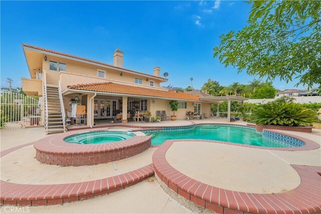 1855 Turnbull Canyon Rd, Hacienda Heights, CA 91745 - view of pool featuring a patio area and a pool with connected hot tub