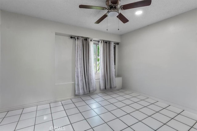 12912 Lariat Ln, Norwalk, CA 90650 - spare room with a textured ceiling, a ceiling fan, and recessed lighting