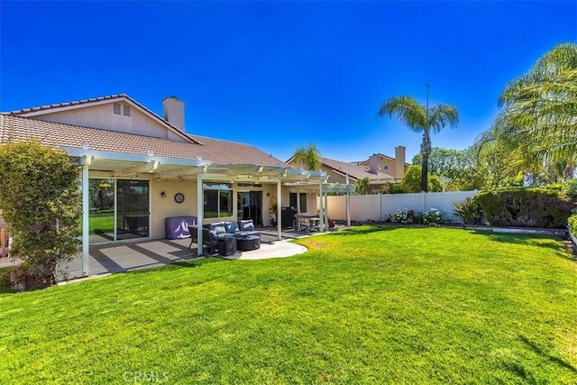 32091 Camino Nunez, Temecula, CA 92592 - view of yard featuring a pergola, an outdoor hangout area, and a patio area