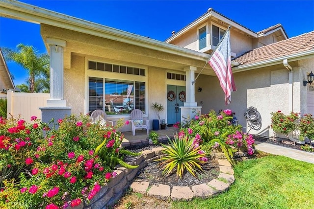32091 Camino Nunez, Temecula, CA 92592 - entrance to property featuring a porch and stucco siding