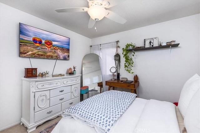 32091 Camino Nunez, Temecula, CA 92592 - bedroom featuring a ceiling fan and light carpet