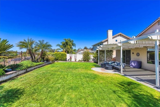 32091 Camino Nunez, Temecula, CA 92592 - view of yard with a pergola, an outdoor living space, and a patio area