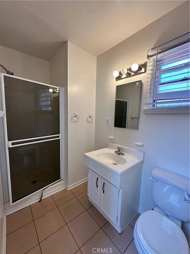 14655 Morrison St, Sherman Oaks, CA 91403 - bathroom with tile patterned flooring, vanity, and a shower stall
