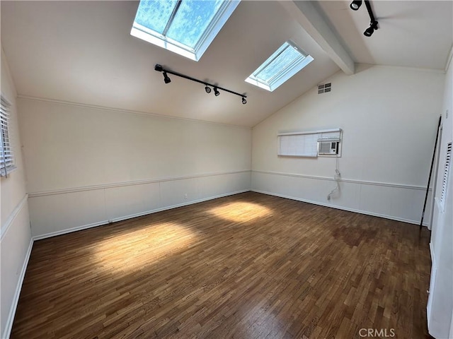 14655 Morrison St, Sherman Oaks, CA 91403 - additional living space featuring a skylight, wood finished floors, and a wall mounted AC