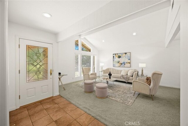 925 Calle Hermosa, San Dimas, CA 91773 - foyer entrance with light colored carpet, light tile patterned flooring, and recessed lighting