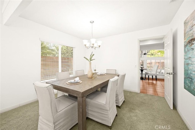 925 Calle Hermosa, San Dimas, CA 91773 - dining room featuring a chandelier and light carpet