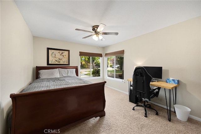 251 Miramar St, Upland, CA 91784 - carpeted bedroom featuring baseboards, a ceiling fan, and an office area