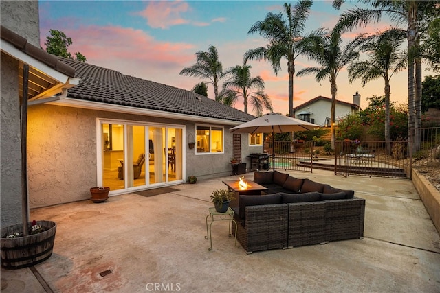 251 Miramar St, Upland, CA 91784 - view of patio / terrace with an outdoor living space with a fire pit