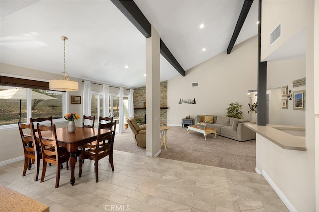 251 Miramar St, Upland, CA 91784 - dining room featuring light carpet, baseboards, and recessed lighting