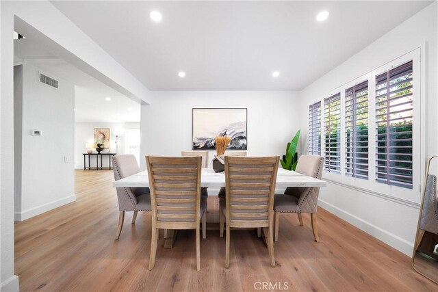 27591 Cenajo, Mission Viejo, CA 92691 - dining room with light wood-type flooring, baseboards, and recessed lighting