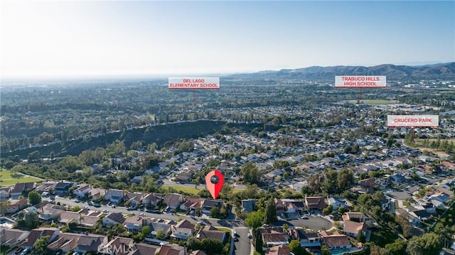 27591 Cenajo, Mission Viejo, CA 92691 - aerial view of property and surrounding area featuring a mountain backdrop and nearby suburban area