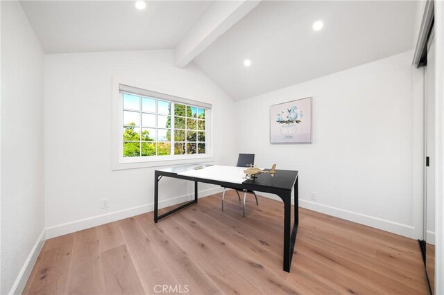 27591 Cenajo, Mission Viejo, CA 92691 - office featuring baseboards, light wood-style flooring, and recessed lighting