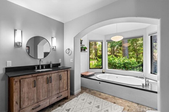 27833 Hamiltair Dr, Lake Arrowhead, CA 92352 - full bath featuring vanity and a bath