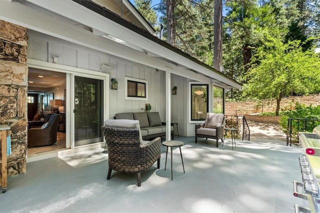 27833 Hamiltair Dr, Lake Arrowhead, CA 92352 - view of patio / terrace with an outdoor hangout area