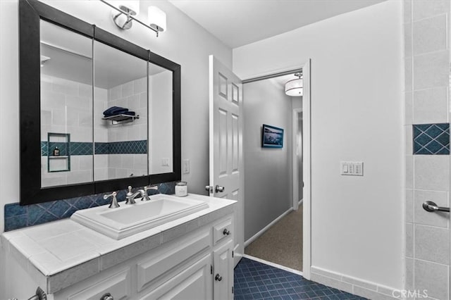 27833 Hamiltair Dr, Lake Arrowhead, CA 92352 - bathroom with vanity and tile patterned flooring