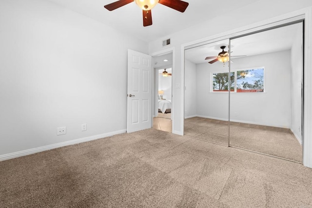 1409 Taft St, Escondido, CA 92026 - unfurnished bedroom featuring carpet floors, a closet, a ceiling fan, and baseboards