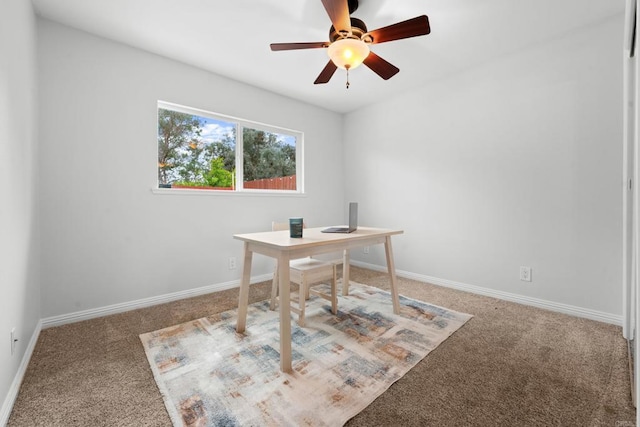 1409 Taft St, Escondido, CA 92026 - home office with carpet, ceiling fan, and baseboards