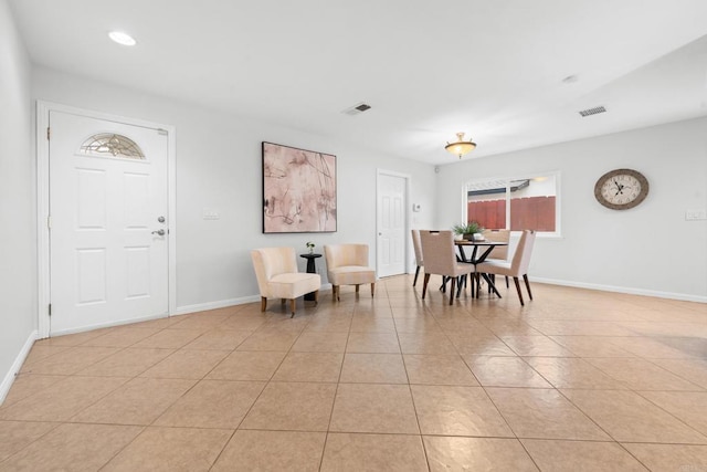 1409 Taft St, Escondido, CA 92026 - dining room with light tile patterned floors, baseboards, and recessed lighting
