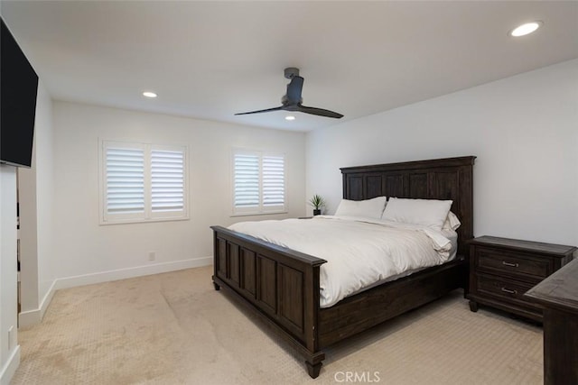 1792 Kenwood Pl, Costa Mesa, CA 92627 - bedroom featuring recessed lighting, light carpet, and a ceiling fan