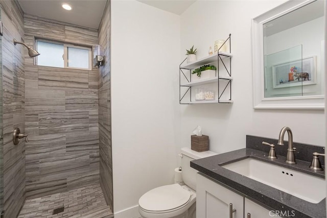 1792 Kenwood Pl, Costa Mesa, CA 92627 - full bath with a tile shower, vanity, and recessed lighting