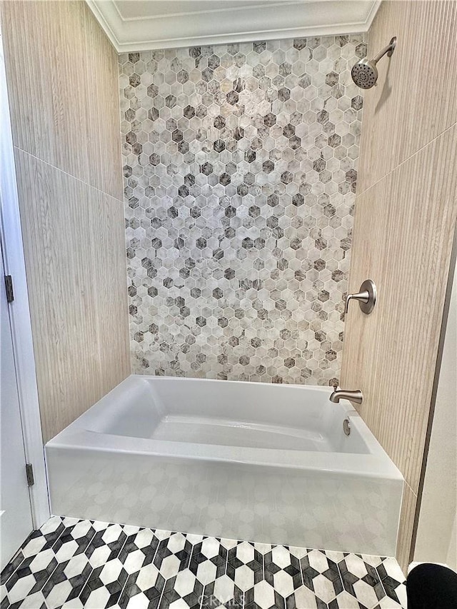 610 N Northwood Ave, Compton, CA 90220 - full bathroom featuring ornamental molding, tub / shower combination, and tile patterned floors