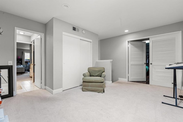 2537 Navarra Dr Unit 9B, Carlsbad, CA 92009 - sitting room featuring carpet, baseboards, and recessed lighting