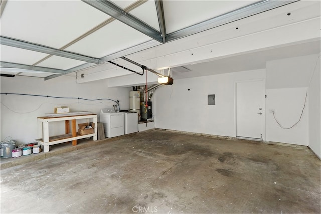 2900 S Greenville S Unit H, Santa Ana, CA 92704 - garage with a garage door opener, washer and clothes dryer, and gas water heater