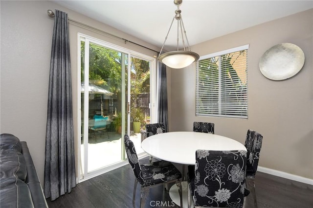 38919 Hickory Hill Ct, Murrieta, CA 92563 - dining space featuring dark wood finished floors and baseboards