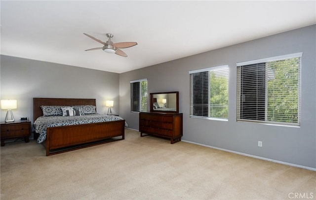 38919 Hickory Hill Ct, Murrieta, CA 92563 - bedroom featuring light colored carpet and ceiling fan