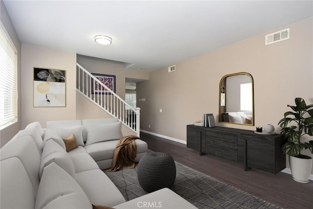 38919 Hickory Hill Ct, Murrieta, CA 92563 - living area featuring wood finished floors and stairs
