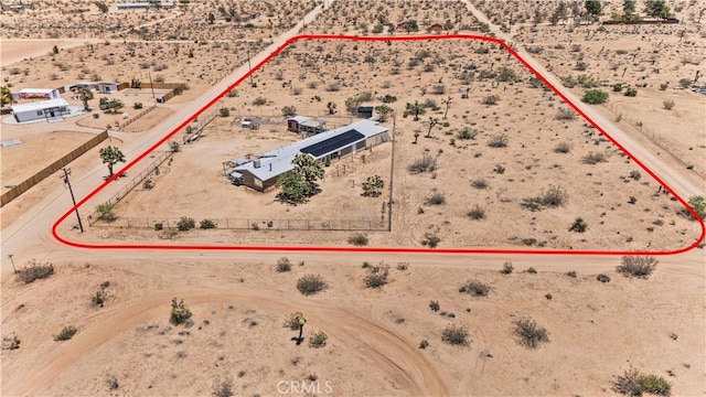 56225 Moonstone Ln, Yucca Valley, CA 92284 - view of rural area with a desert landscape and property boundaries highlighted