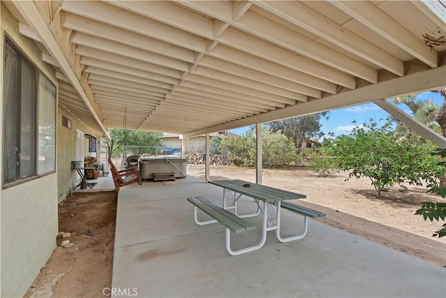 9614 Peach Ave, Hesperia, CA 92345 - view of patio featuring a hot tub
