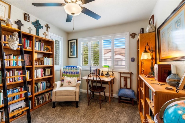 2141 Triador St Unit 103, Corona, CA 92879 - sitting room with carpet, a ceiling fan, and baseboards